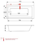 CUBIC Υδρομασάζ 0.88HP-6 JET 1700x800 SIRENE - Image 4