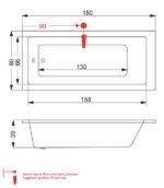 CUBIC Μπανιέρα 1800x800 SIRENE - Image 4