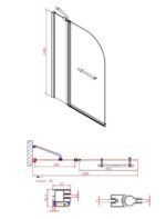 Δίπτυχο Μπανιέρας 120 εκ+Πετσετοκρεμάστρα PRIMUS-PLUS DEVON Clear - Image 3