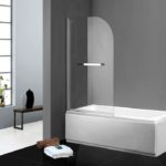 Μονόπτυχο Μπανιέρας 85εκ+Πετσετοκρεμάστρα Primus-Plus DEVON Clear