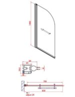 Μονόπτυχο Μπανιέρας 85εκ+Πετσετοκρεμάστρα Primus-Plus DEVON Clear - Image 4