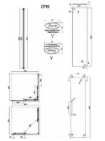 Corner Entry DEVON Flow 90 87-89 εκ. Clean-Γυαλί Χρωμέ - Image 4