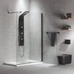 Iwis Walk-In 97-99εκ. DEVON Clean-Γυαλί Μαύρο Ματ