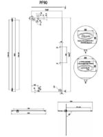Pivot 90 87-91εκ. DEVON Flow Clean-Γυαλί Μαύρο Ματ - Image 4