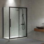 Slider 130 127-131εκ. DEVON Flow Clean-Γυαλί Μαύρο Ματ