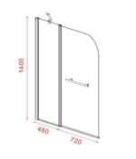 Δίπτυχο Μπανιέρας 120 εκ. + Πετσετοκρεμάστρα AXIS Clear - Image 3