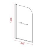 Μονόπτυχο Μπανιέρας 85 εκ. + Πετσετοκρεμάστρα AXIS CLEAR - Image 3