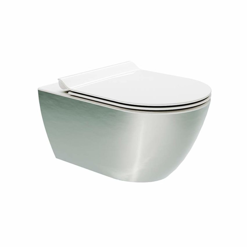 Κομπλέ Κρεμαστή Λεκάνη PURA/55 SwirlFlush + Κάλυμμα MS86SC Slim S/C GSI Platinum/Λευκό - Image 1