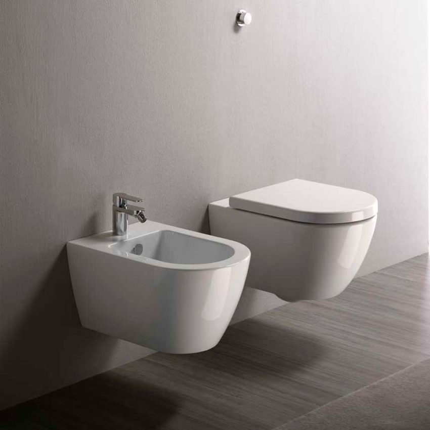 500-882100C-300-1 Κομπλέ Κρεμαστή Λεκάνη PURA/55 Rimless + Κάλυμμα MS99C S/C GSI - Image 1