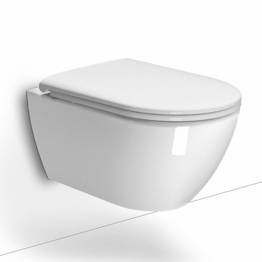 500-882100C-300-2 Κομπλέ Κρεμαστή Λεκάνη PURA/55 Rimless + Κάλυμμα MS99C S/C GSI - Image 2