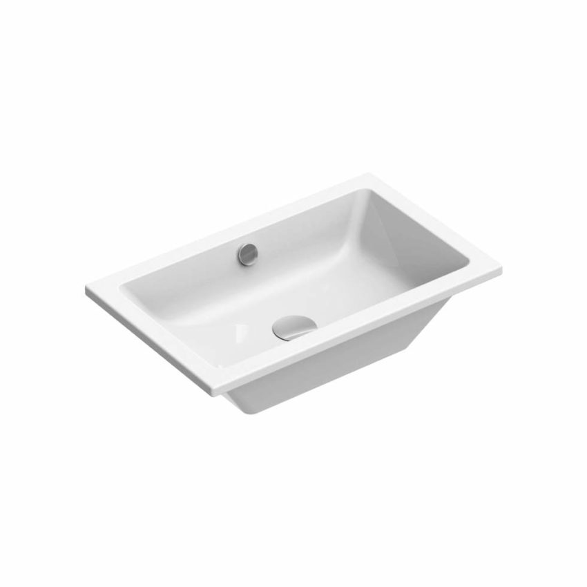 Νιπτήρας KUBE 60x37 Υποένθετος + FISSK GSI Λευκό - Image 1