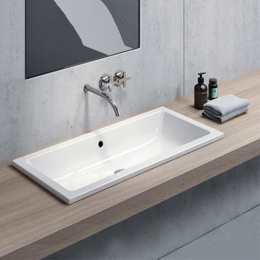 Νιπτήρας KUBE 80x37 GSI Λευκό - Image 2