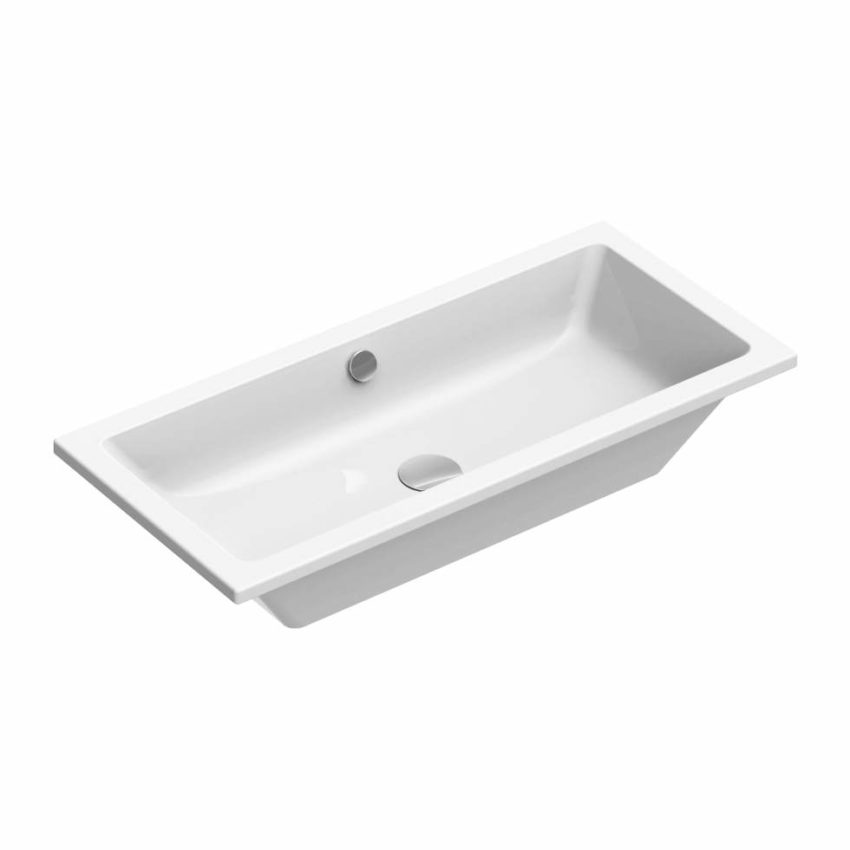 Νιπτήρας KUBE 80x37 Υποένθετος + FISSK GSI Λευκό - Image 1