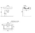 Νιπτήρας KUBE-X 80x47 1 Οπή + 2 Προχαραγμένες GSI Λευκό - Image 3