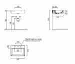 Νιπτήρας KUBE-X 60x47 1 Οπή + 2 Προχαραγμένες GSI Λευκό - Image 3