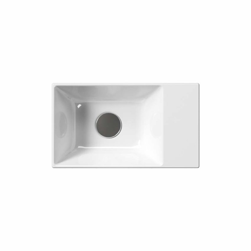 500-9484-300-2 Νιπτήρας KUBE-X 40x23 1 Οπή Προχαραγμένη GSI Λευκό - Image 2