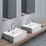 Νιπτήρας KUBE-X 45x35 1 Οπή + 2 Προχαραγμένες GSI Λευκό - Image 2