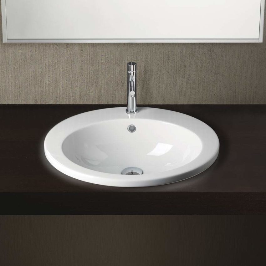 Νιπτήρας ALISEO 57x47 1 Οπή + 2 Προχαραγμένες GSI Λευκό - Image 1