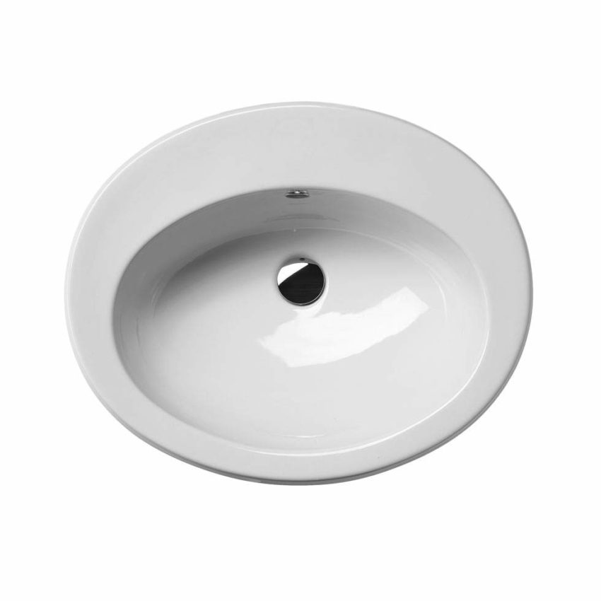 Νιπτήρας ALISEO 57x47 1 Οπή + 2 Προχαραγμένες GSI Λευκό - Image 2