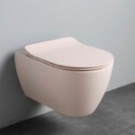 Κομπλέ Κρεμαστή Λεκάνη + Κάλυμμα Αποσπώμενο SLIM S/C MOON/50,5 Clean-Flush SCARABEO Antique Pink (Rosa)