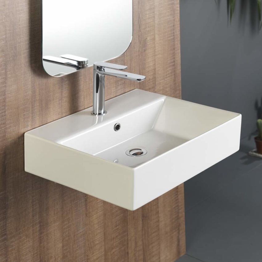508-32050-300-1 Νιπτήρας TETRA N 50x42 1 Οπή BIANCO CERAMICA Λευκό - Image 1