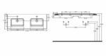 Νιπτήρας Διπλός FLAT 121,6x46 2 Οπές BIANCO CERAMICA Λευκό - Image 2