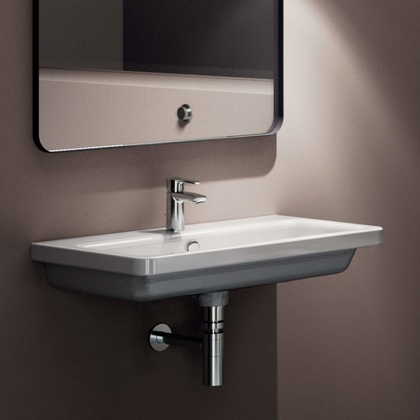 Νιπτήρας CITY 80x45 1 οπή GSI Λευκό - Image 1