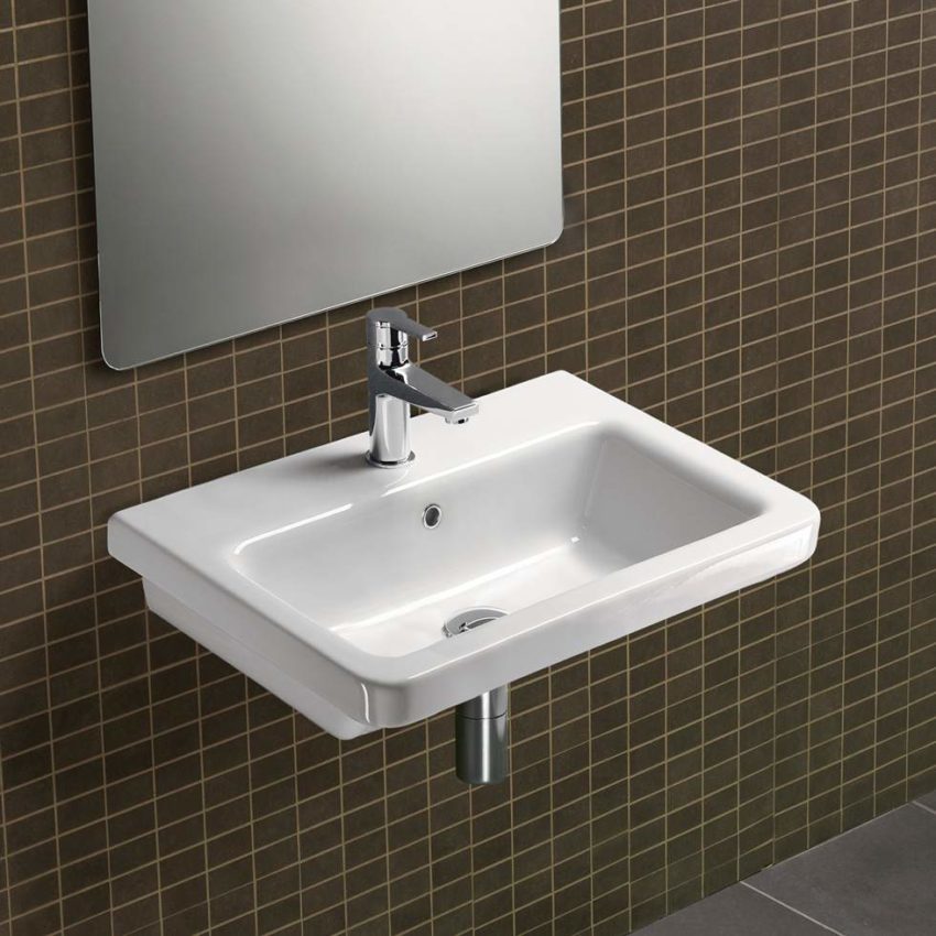 Νιπτήρας MODO 80x50 1 οπή GSI Λευκό - Image 1