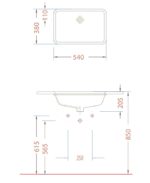 Νιπτήρας Υποένθετος 54x38 SEREL Λευκό - Image 3