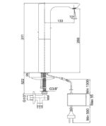 Μπαταρία Νιπτήρα Ηλεκτρονική Ρεύματος SEREL ECA Χρωμέ - Image 2