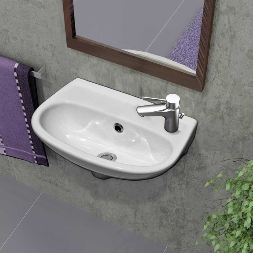 Νιπτήρας 40x25 1 Οπή SEREL Λευκό - Image 2