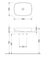 Νιπτήρας 60x44 SEREL Λευκό - Image 2