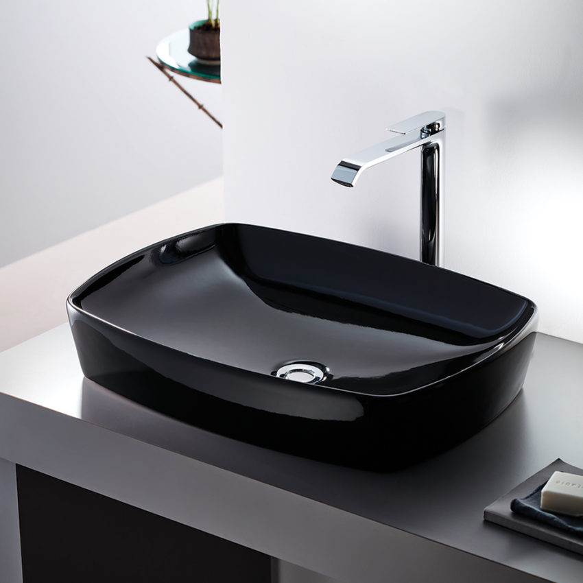 Νιπτήρας 60x44 SEREL Μαύρο - Image 1