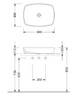 Νιπτήρας 60x44 SEREL Μαύρο Ματ - Image 2