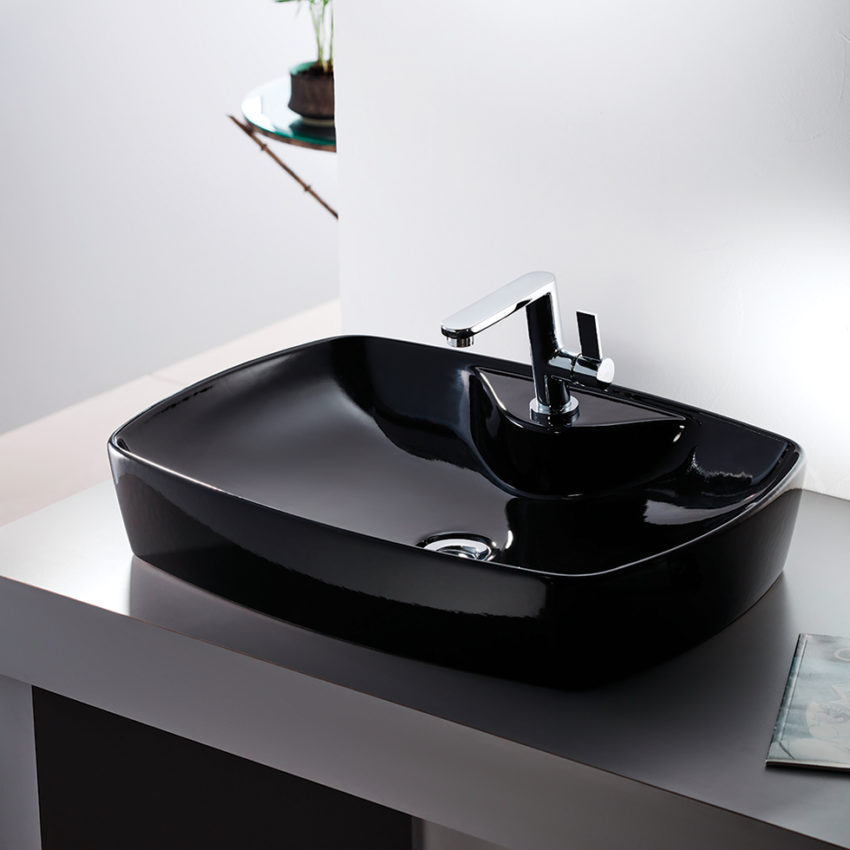 Νιπτήρας 60x44 SEREL Μαύρο - Image 1