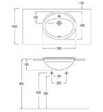 Νιπτήρας 58x49 1 Οπή SEREL Λευκό - Image 2