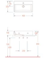 Νιπτήρας TETRA 40x35 1 Οπή SEREL Λευκό - Image 4