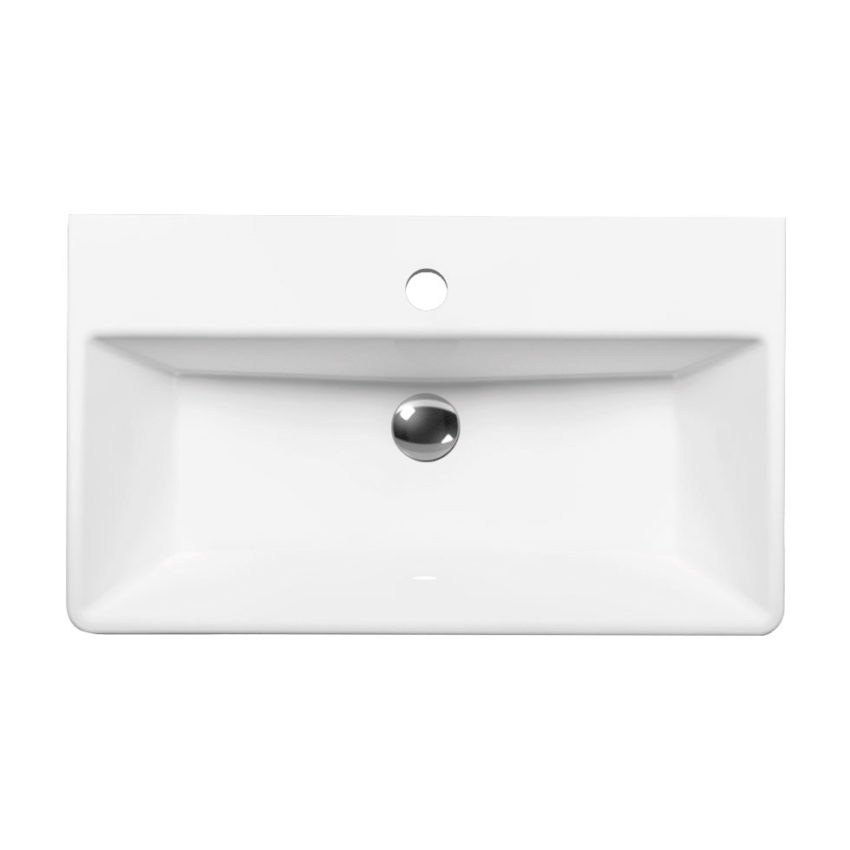 509-2046-300-1 Νιπτήρας TETRA 60x35 1 Οπή SEREL Λευκό - Image 2