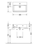 Νιπτήρας TETRA 60x42 1 Οπή SEREL Λευκό - Image 4