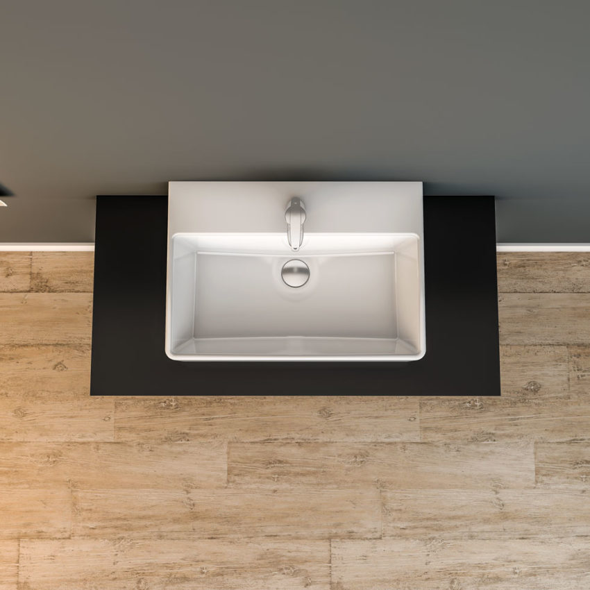 Νιπτήρας TETRA 60x42 1 Οπή SEREL Λευκό - Image 1