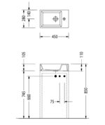 Νιπτήρας TETRA 45x28 1 Οπή SEREL Λευκό - Image 3