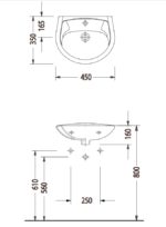 Νιπτήρας 45x35 1 Οπή SEREL Λευκό - Image 2
