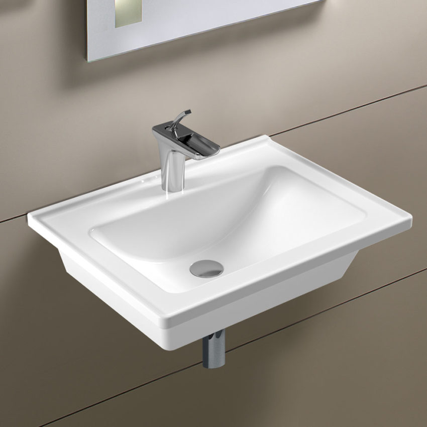 Νιπτήρας Slim 60x46 1 Οπή SEREL Λευκό - Image 1