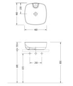 Νιπτήρας 46x46 SEREL Λευκό - Image 3
