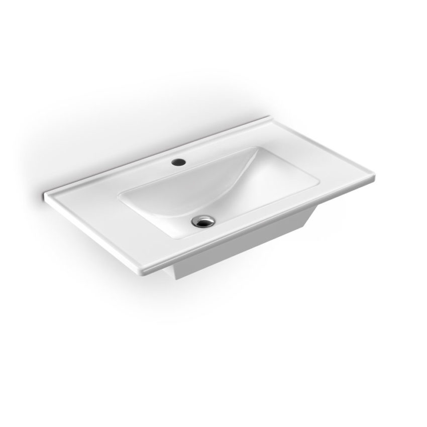 Νιπτήρας Slim 80x46 1 Οπή SEREL Λευκό - Image 3