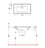 Νιπτήρας Slim 80x46 1 Οπή SEREL Λευκό - Image 4