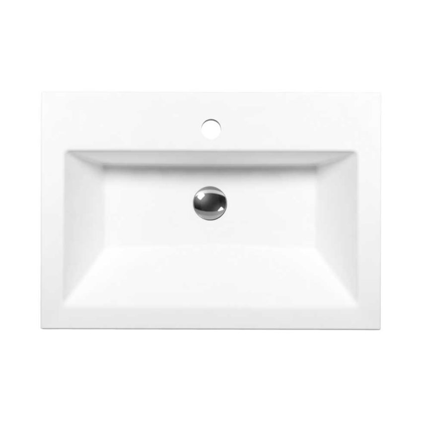 Νιπτήρας 60x42 1 Οπή SEREL Λευκό - Image 2