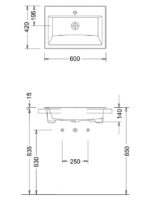 Νιπτήρας 60x42 1 Οπή SEREL Λευκό - Image 3