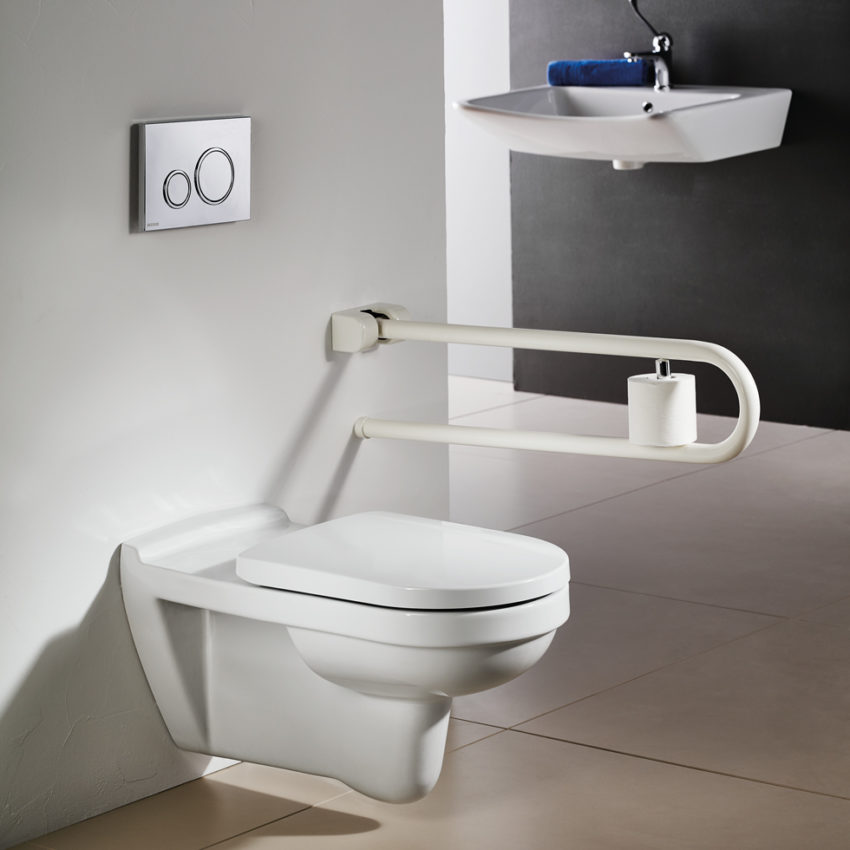 509-304500-300-1 Κομπλέ Κρεμαστή Λεκάνη ΑΜΕΑ + Κάλυμμα 6001 Λευκό - Image 2