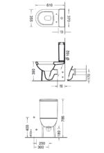 Κομπλέ Λεκάνη VELA BTW ΧΠ Π/Μ + Καζανάκι + Μηχανισμός + Κάλυμμα 6001 Λευκό - Image 2